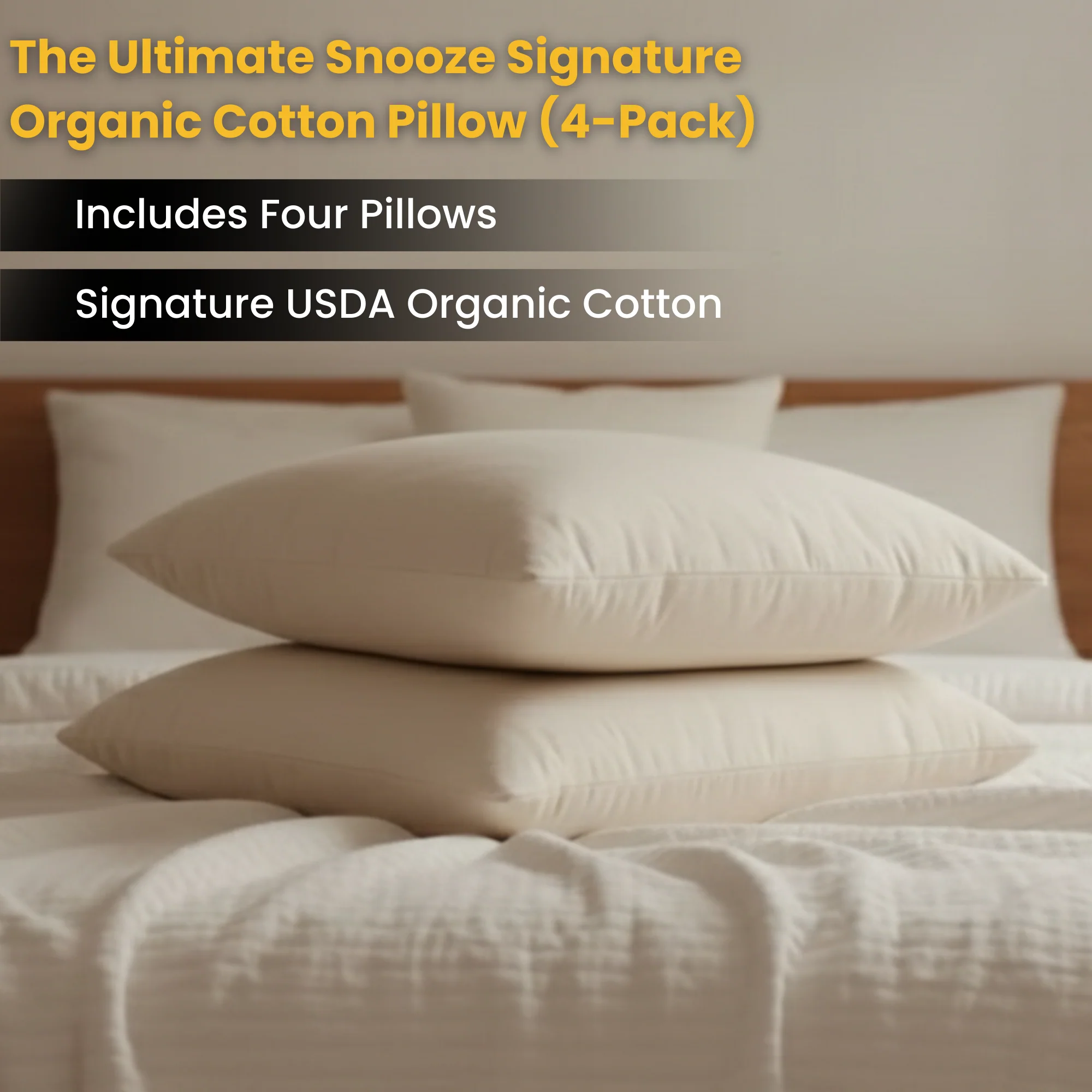 (2) Signature Organic Cotton Pillows - Image 5